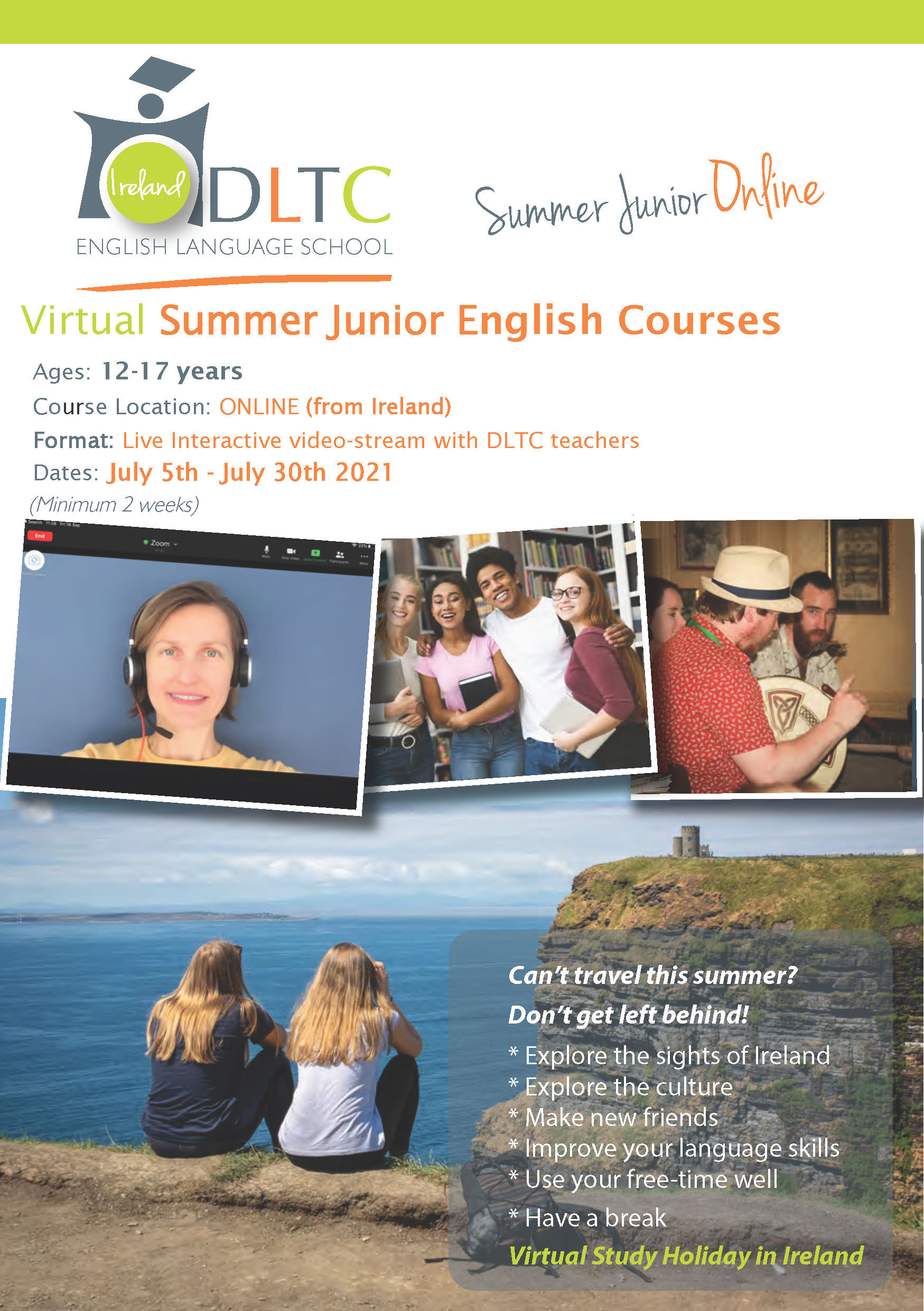 Online Summer English Courses for Teenagers DLTC Language School